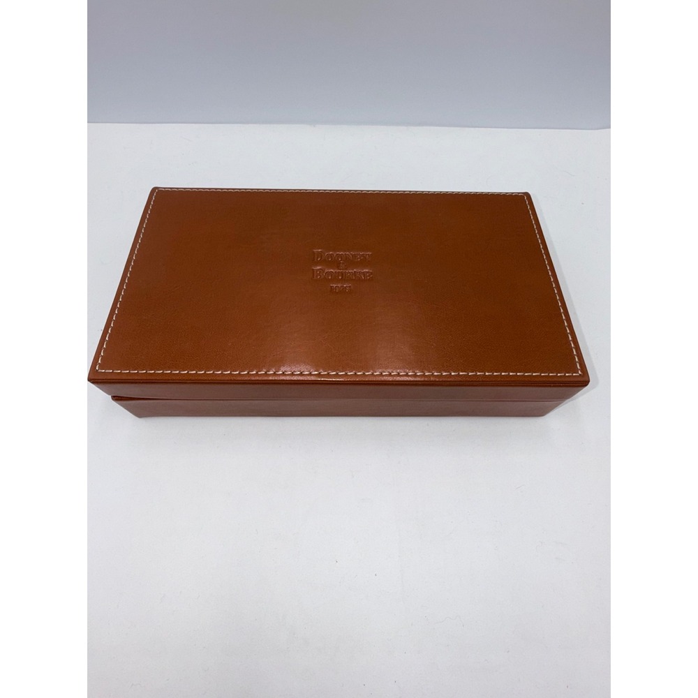 Dooney & Bourke Jewelry Valet Box Unisex Brown Marbled Lining Leather